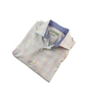 Perry Ellis Premium Mens Slim Fit Dress Shirt 16.5 32/33 Multi Color Graph Check